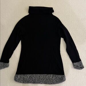 Magaschoni Black and Gray Turtleneck Sweater